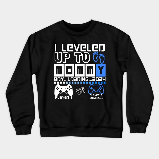 I Leveled Up To Mommy. Boy Loading 2024. Soon To Be Mom. Baby boy Crewneck Sweatshirt by ShopiLike